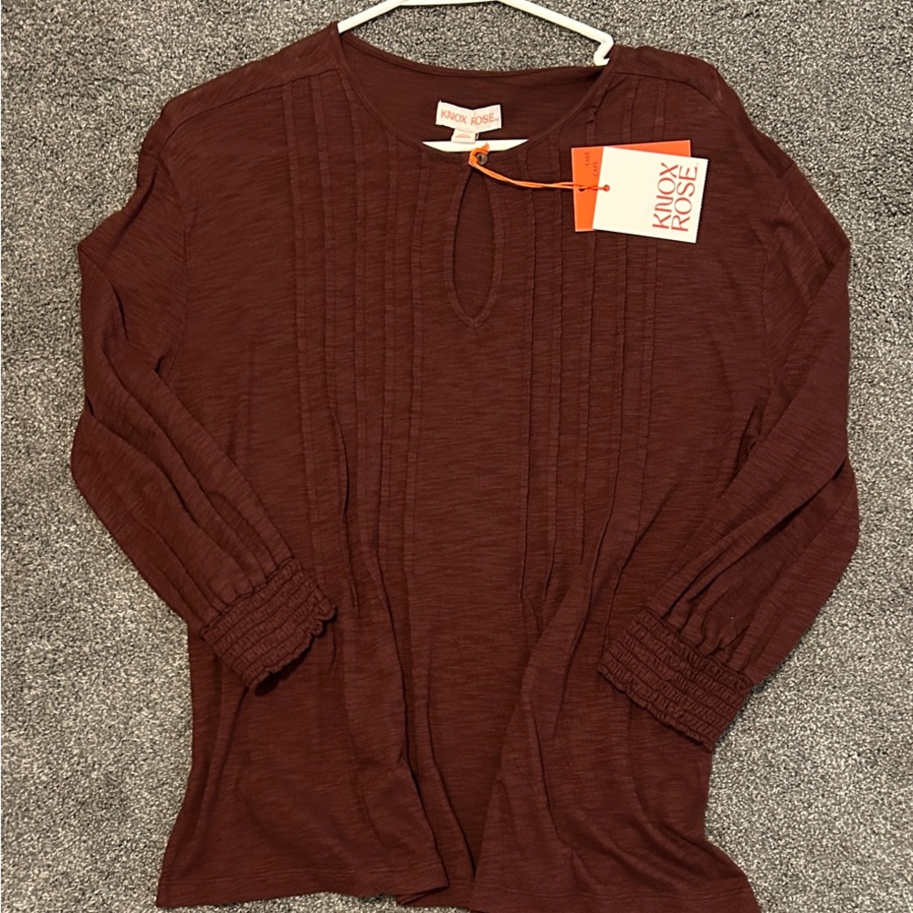 Knox Rose Women's Rich Burgundy Blouse